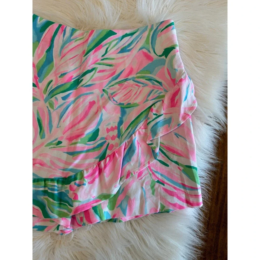 Pulitzer Lilly Pulitzer Pink‎ Green Skort size 0 EUC
